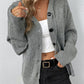 Drawstring Detail Button Front Hooded Cardigan