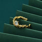 Inlaid Rhinestone Open Ring in Gold