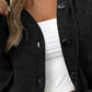 Drawstring Detail Button Front Hooded Cardigan