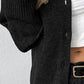 Drawstring Detail Button Front Hooded Cardigan