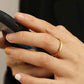 Chain-Link Gold-Plated Ring in White