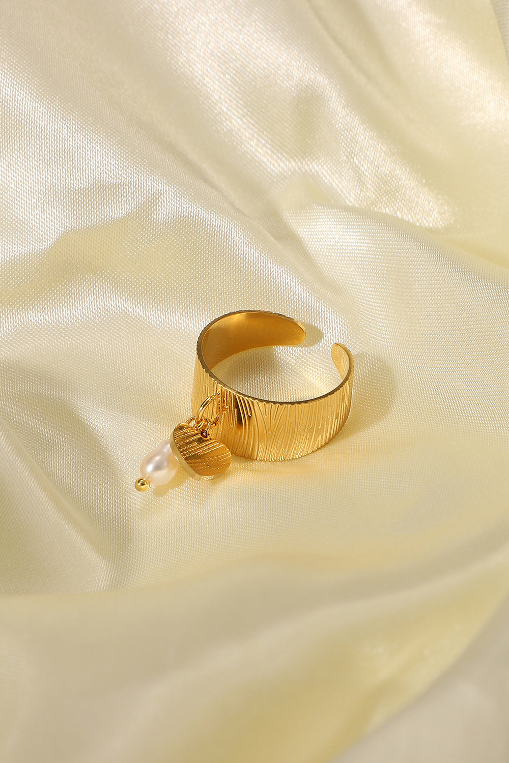 Gold-Plated Open Ring with Charms