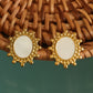 Inlaid Shell Framed Stud Earrings
