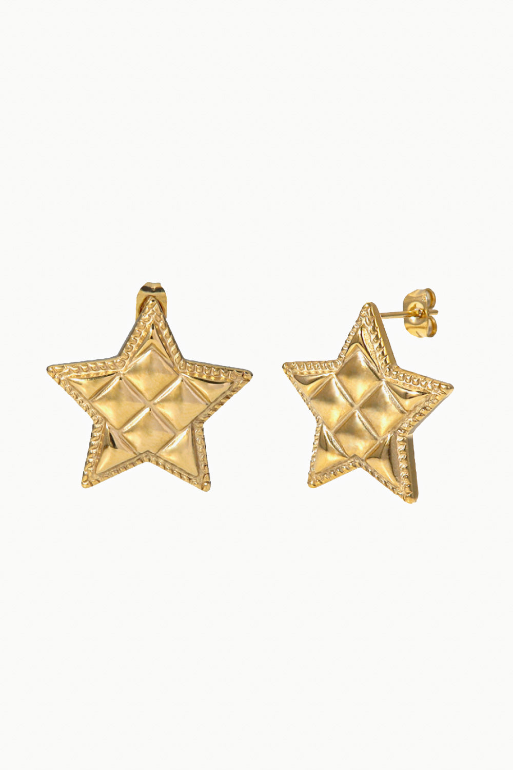 Textured Star Stud Earrings