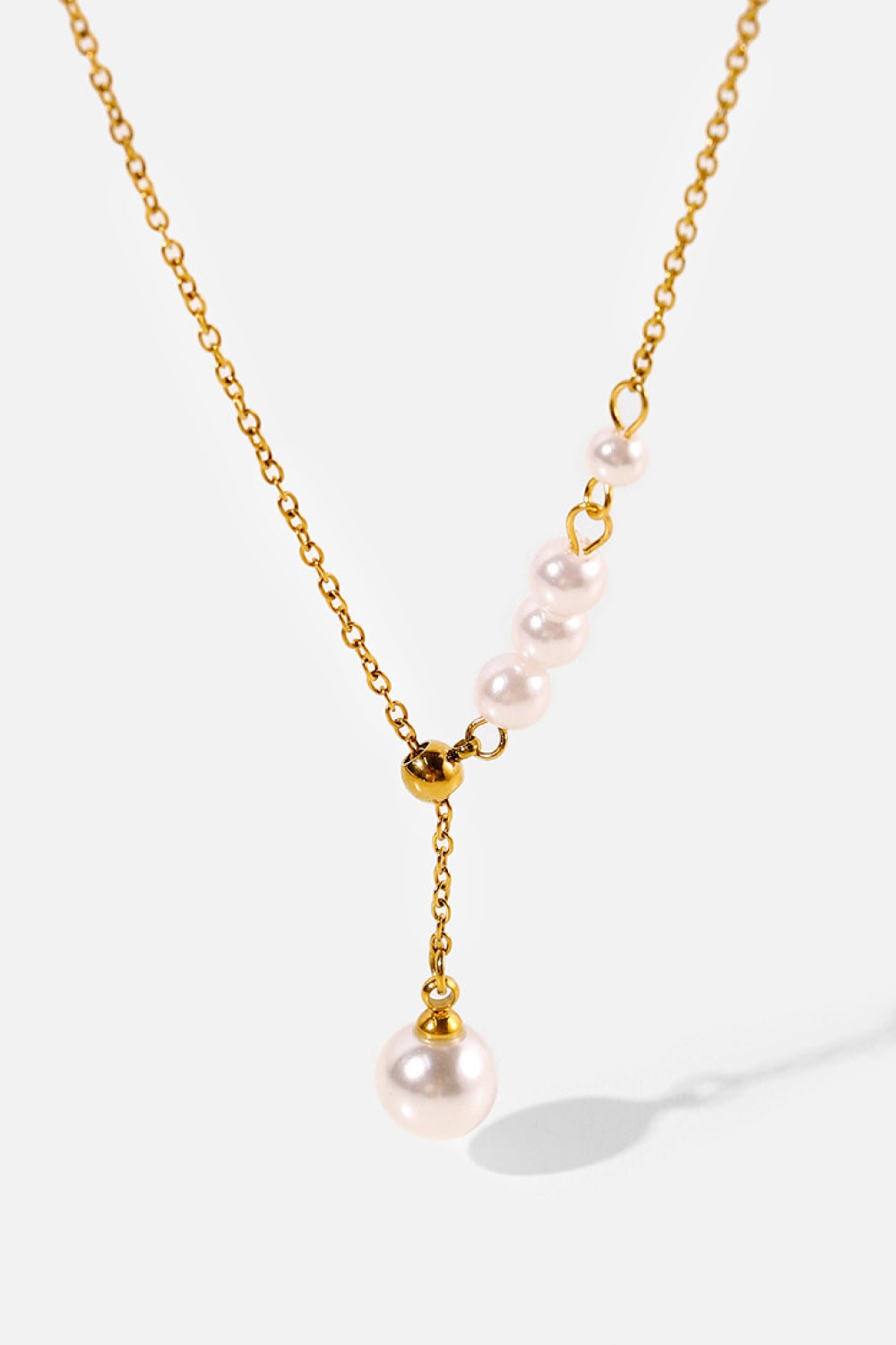 Pearl Drop Pendant Lobster Clasp Necklace