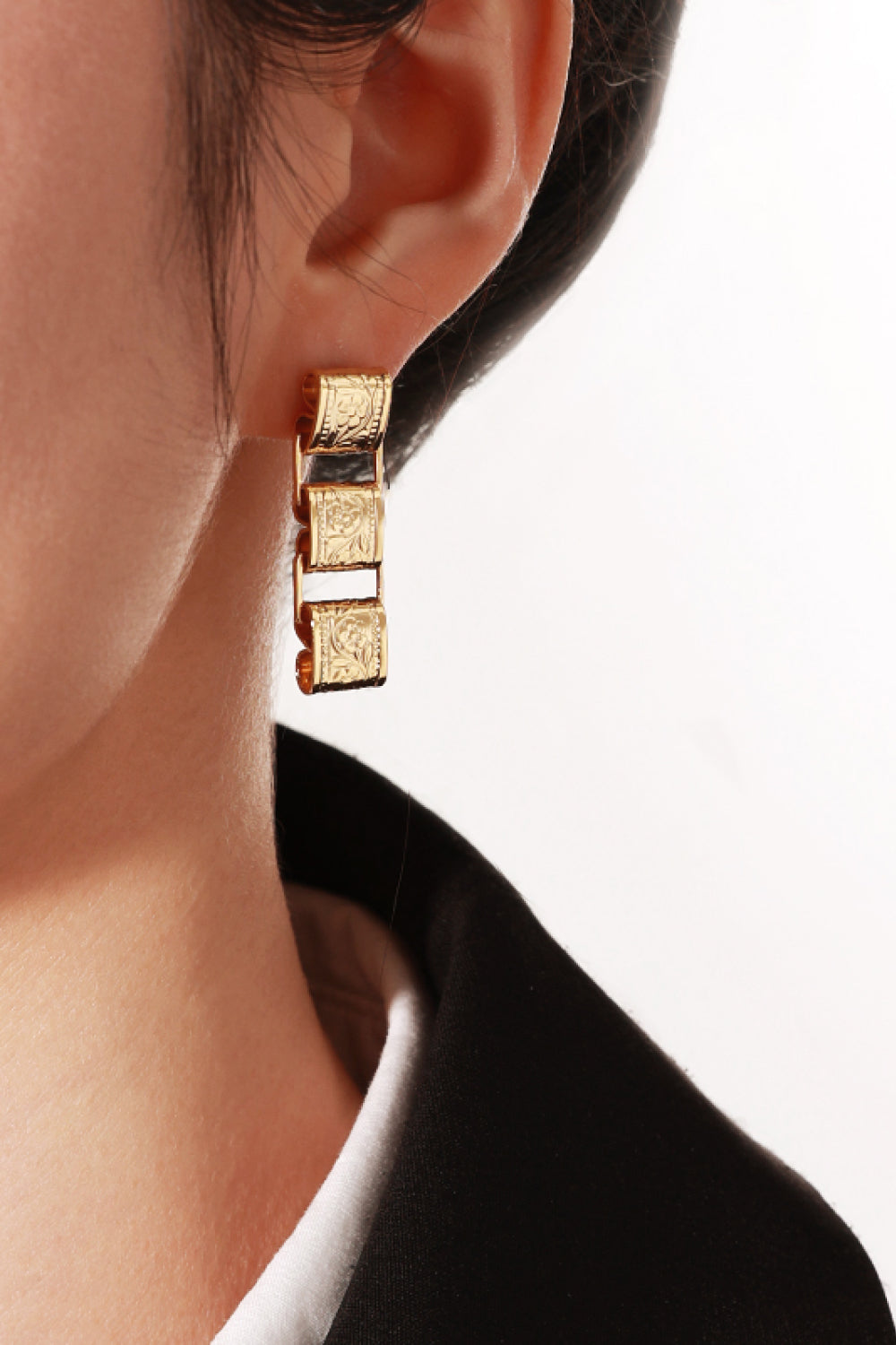 Square-Shaped Mismatched Drop Earrings