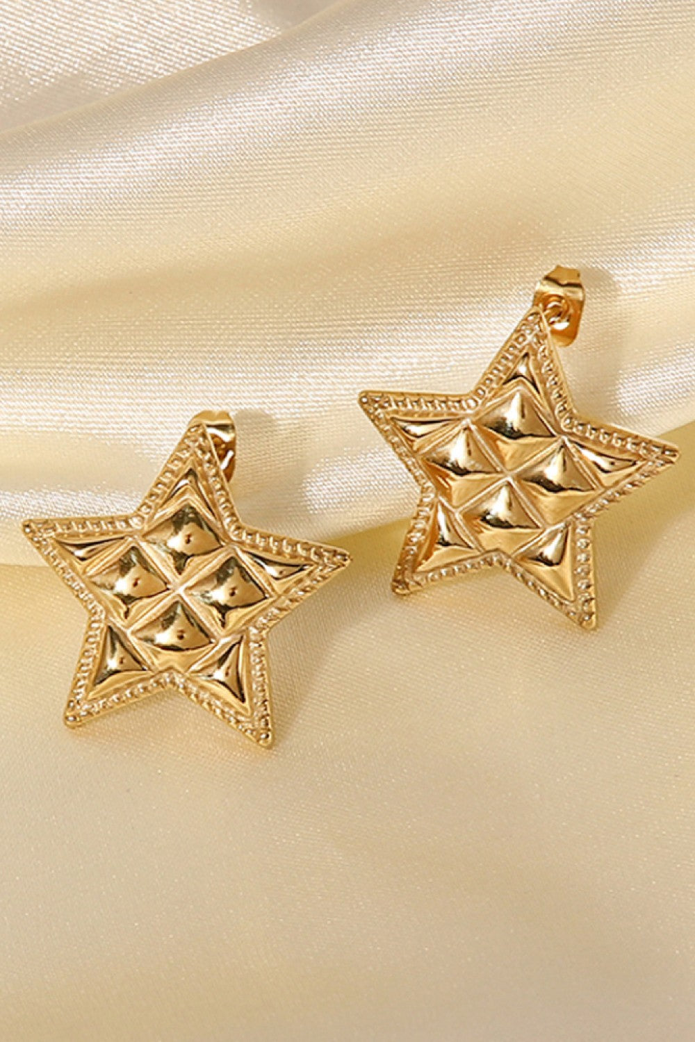 Textured Star Stud Earrings