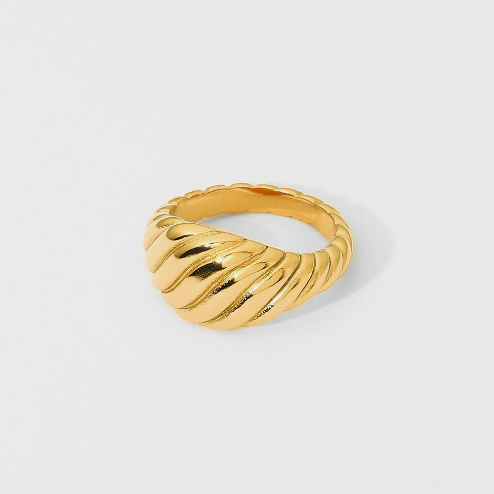 Gold-Plated Ribbed Ring