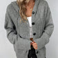 Drawstring Detail Button Front Hooded Cardigan