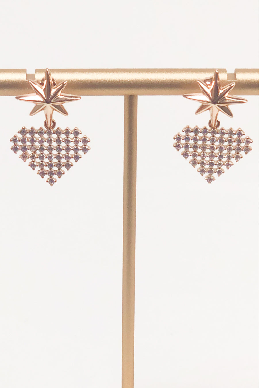 Heart Pixel Drop Earrings