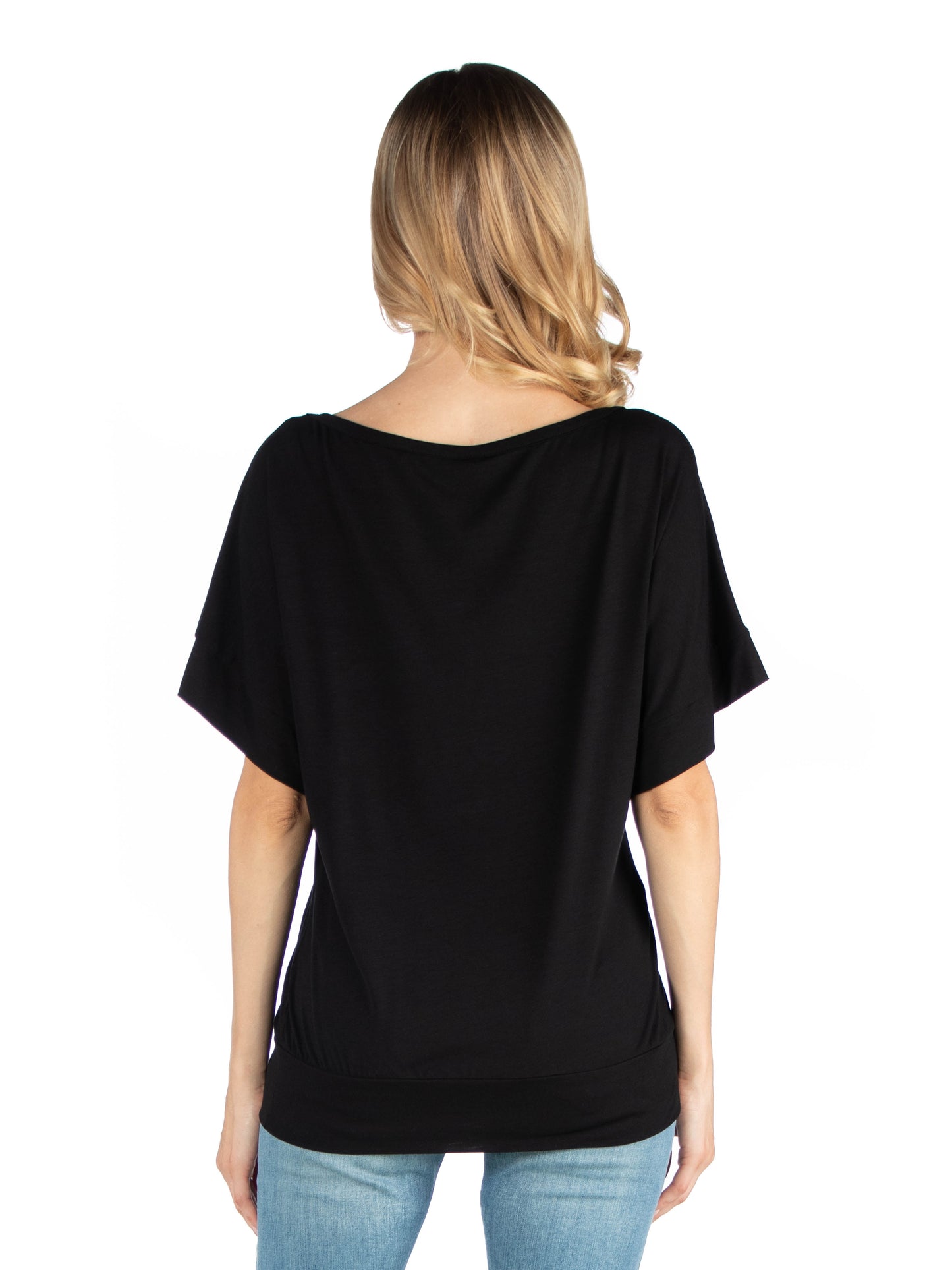 Womens Maternity Loose Fit Dolman Top with Wide Sleeves