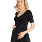 Womens Maternity Elbow Sleeve Tunic Top with Button Detail