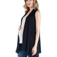 Womens Maternity Draped Open Front Sleeveless Cardigan