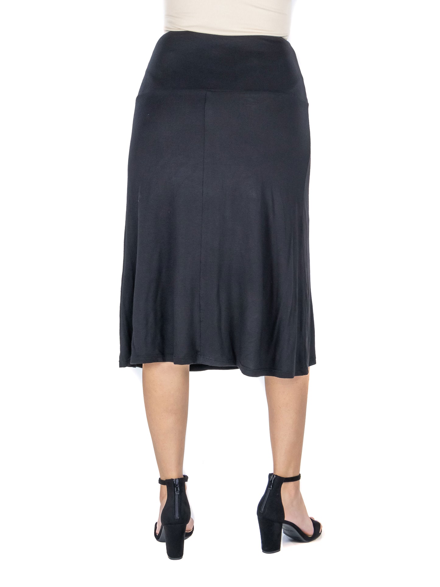 Womens Maternity A Line Elastic Waist Knee Length Skirt