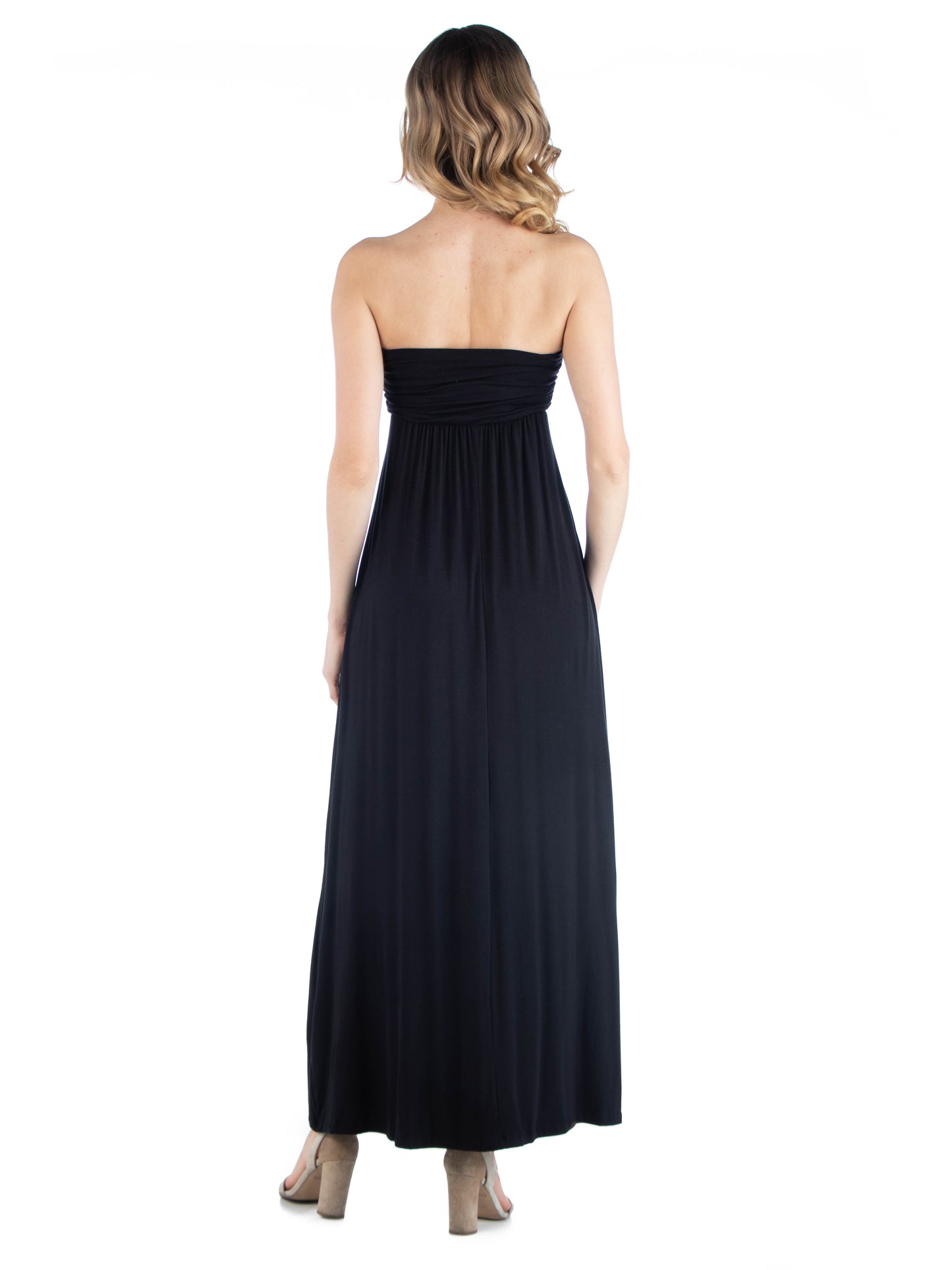 Womens Maternity Sleeveless Empire Waist Maxi Dress