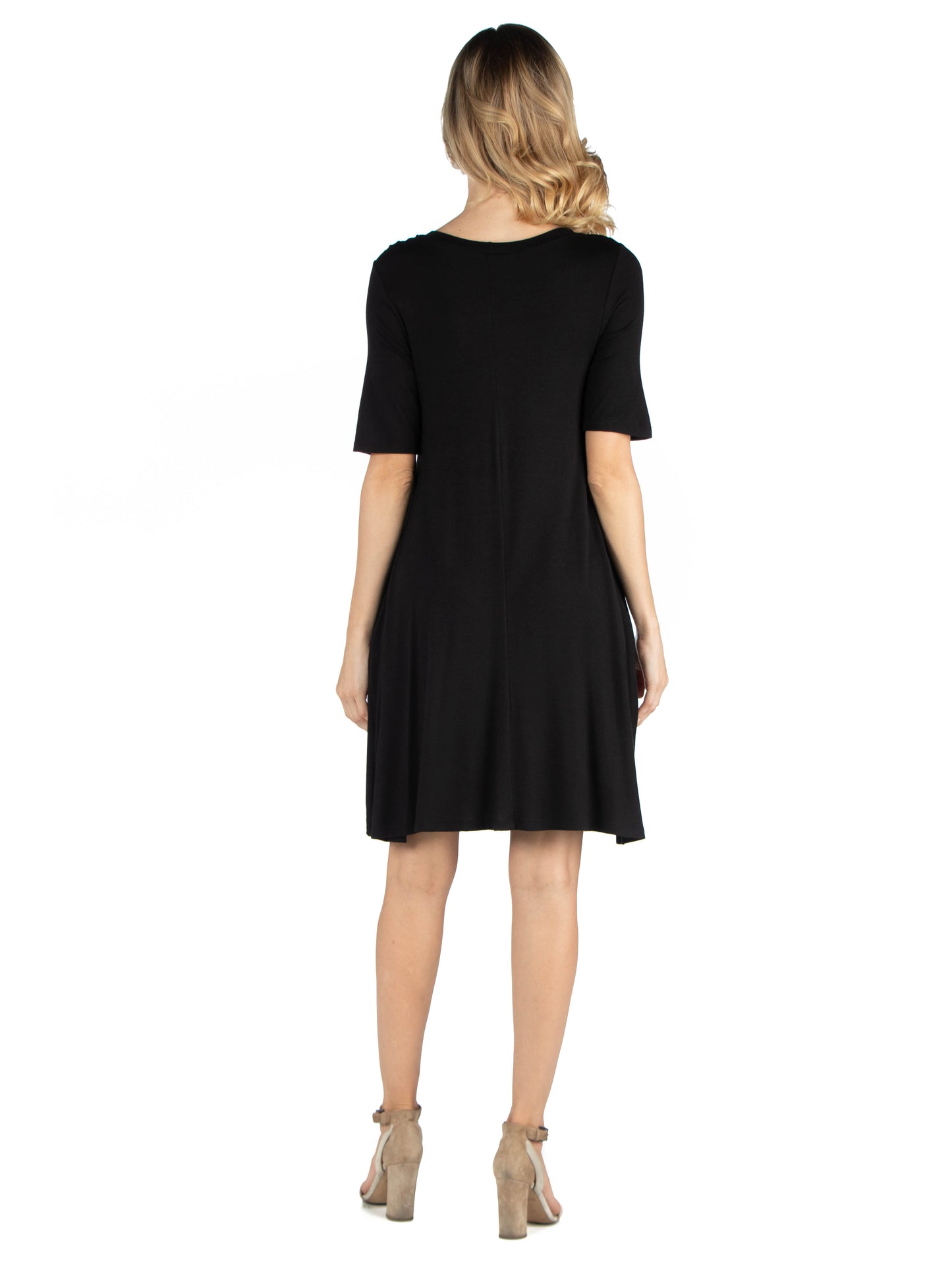 Womens Maternity Soft Flare T Shirt Dress with Pocket Detail