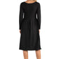 Womens Maternity Midi Length Fit N Flare Pocket Dress