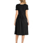 Womens Maternity Midi Dress with Short Sleeve and Pocket Detail