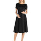 Womens Maternity Midi Dress with Short Sleeve and Pocket Detail