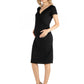 Womens Maternity Faux Wrapover Dress with Cap Sleeves