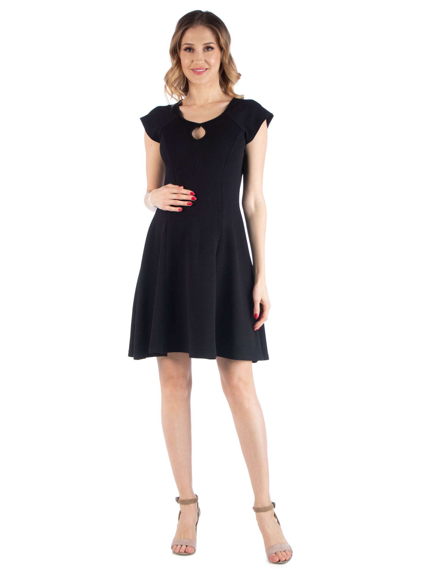 Womens Maternity Dress with Keyhole Neck