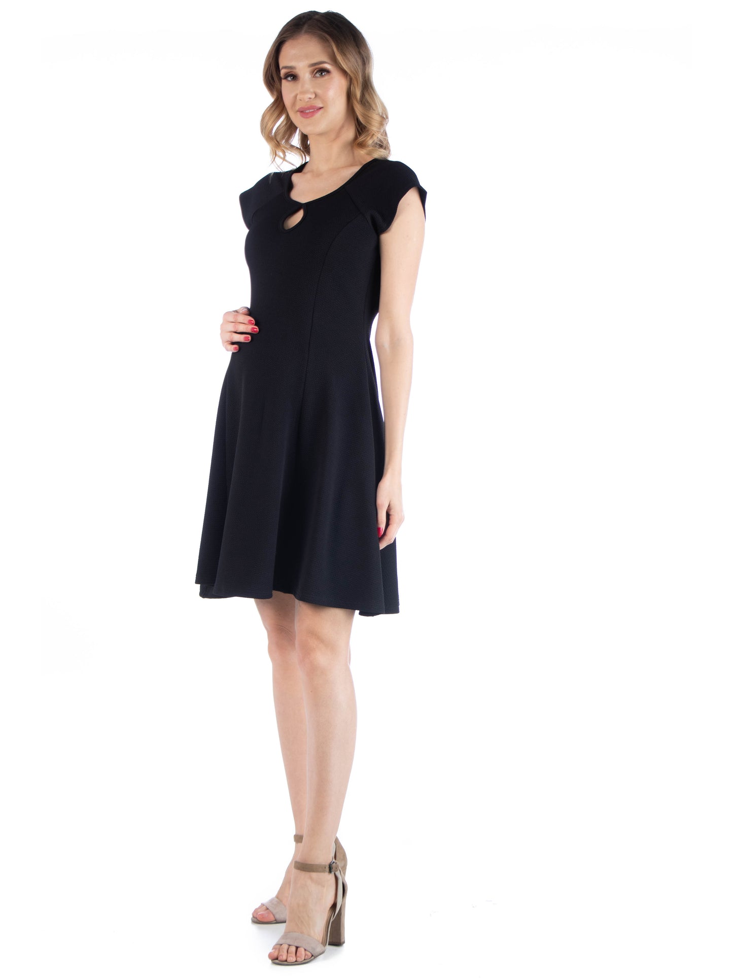 Womens Maternity Dress with Keyhole Neck