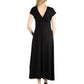 Womens Maternity Cap Sleeve V Neck Maxi Dress