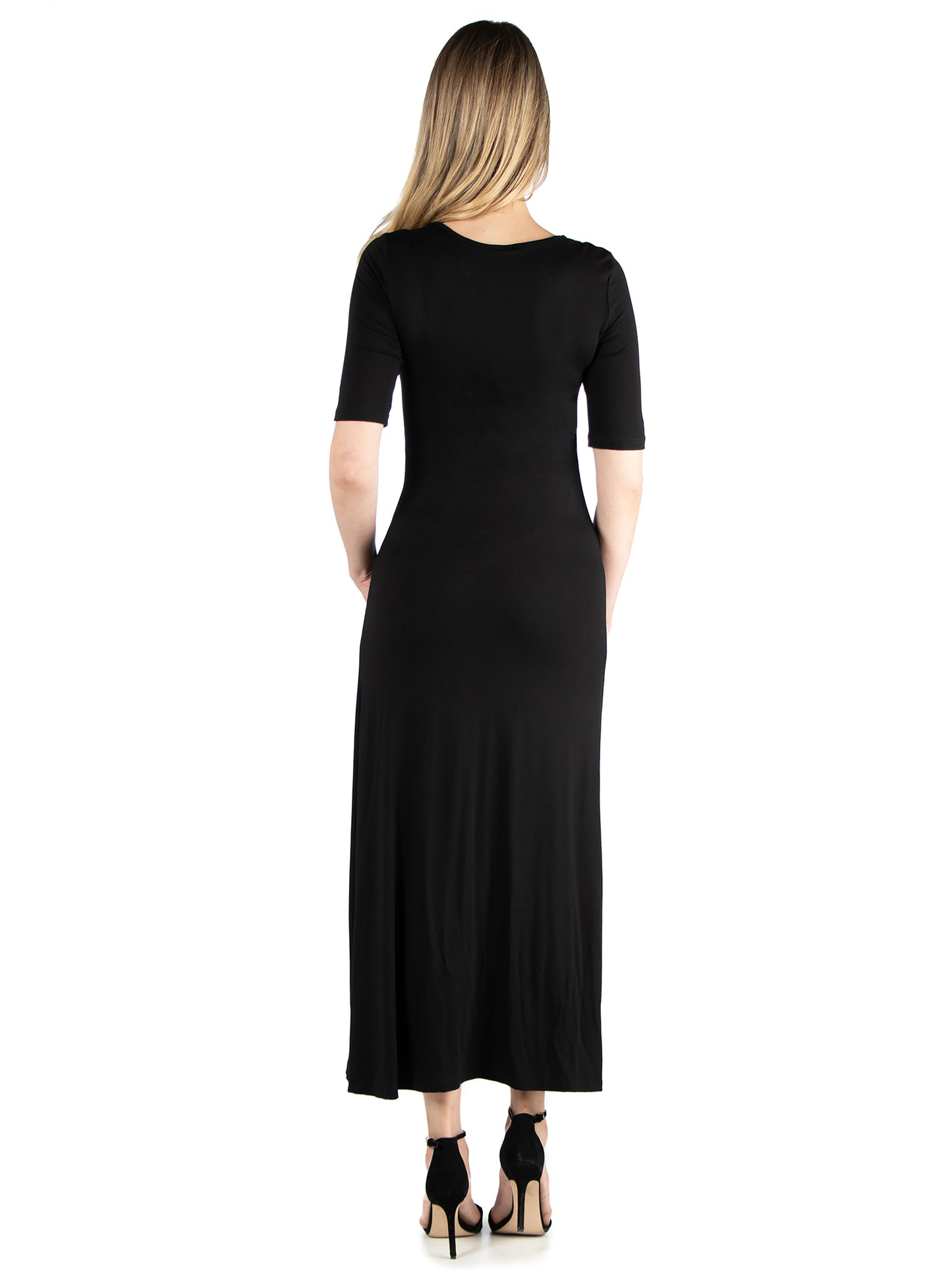 Womens Maternity Casual Maxi Dress With Sleeves