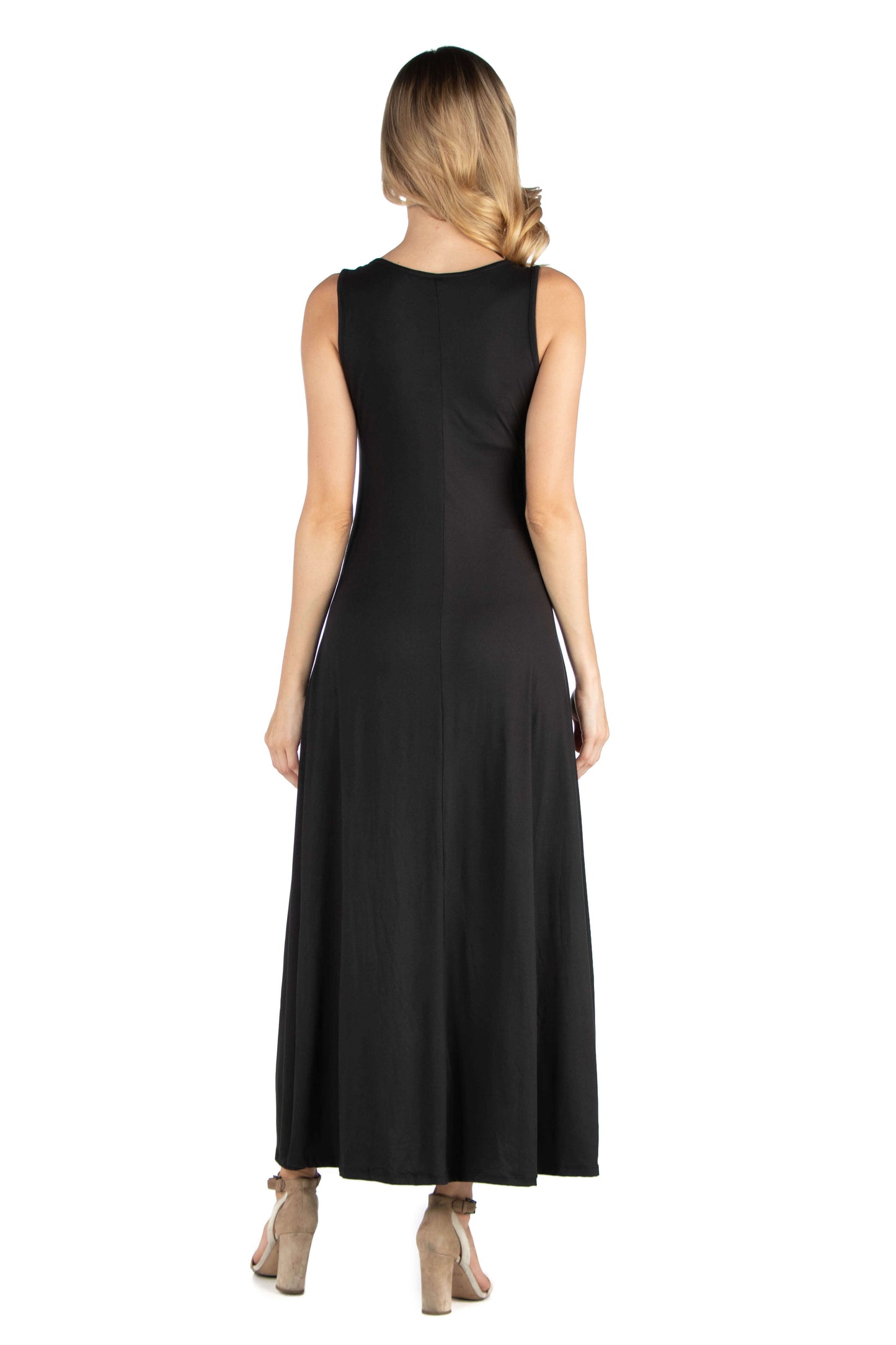 Womens Maternity Slim fit A Line Sleeveless Maxi Dress