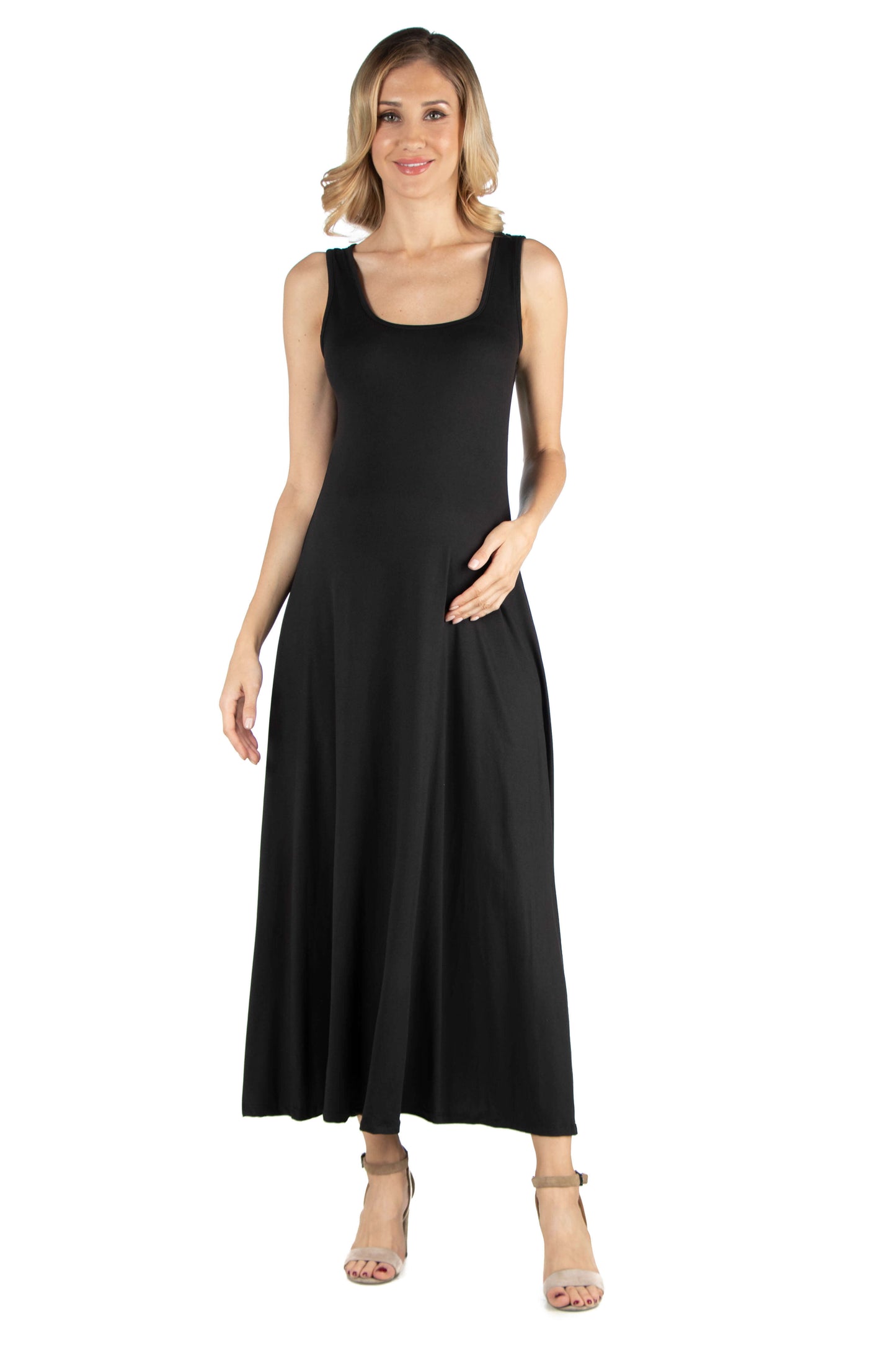 Womens Maternity Slim fit A Line Sleeveless Maxi Dress