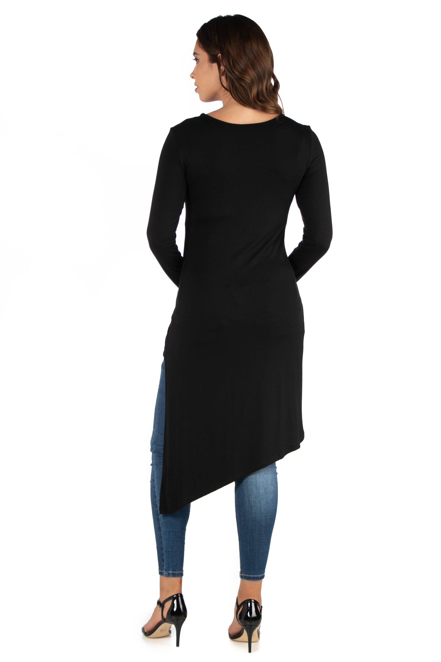 Womens Maternity Long Sleeve Knee Length Asymmetrical Tunic Top