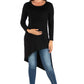 Womens Maternity Long Sleeve Knee Length Asymmetrical Tunic Top