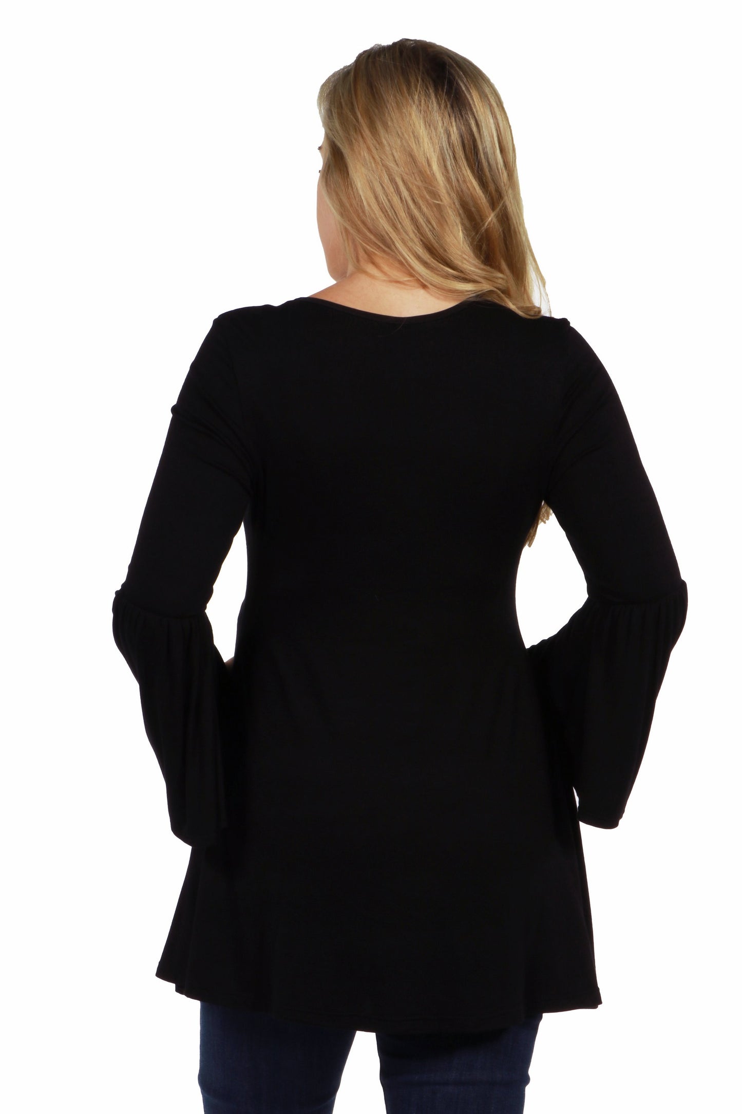 Womens Maternity Long Bell Sleeve Flared Tunic Top