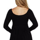 Womens Maternity Wide Neck Pleated Long Sleeve Tunic Top