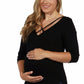 Womens Maternity Criss Cross Round Hemline Tunic Top