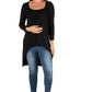 Womens Maternity Long Sleeve Hi Low Tunic Top