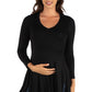 Womens Maternity Long Sleeve Split Hemline Tunic Top