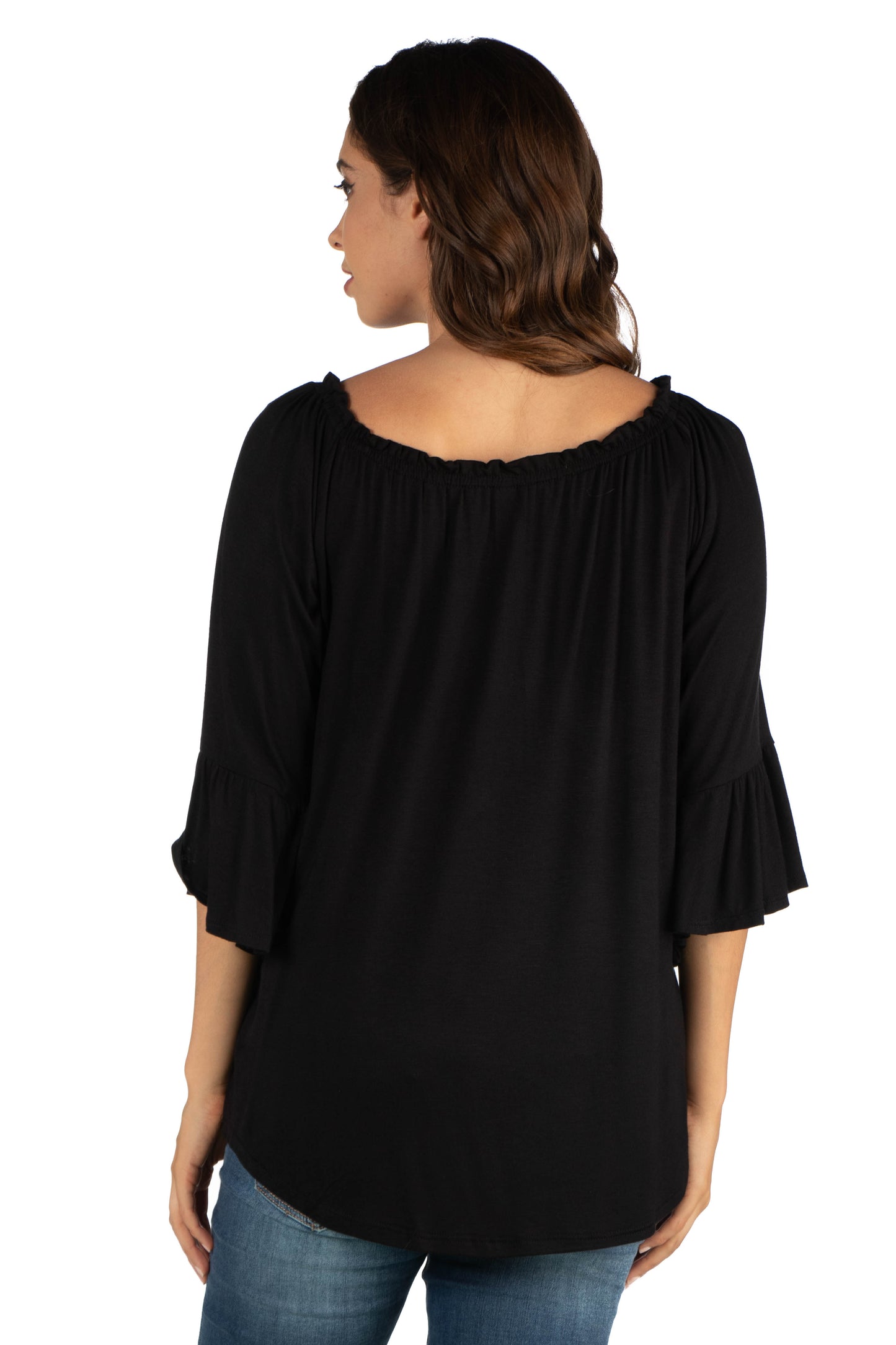 Womens Maternity Bell Sleeve Loose Fit Tunic Top