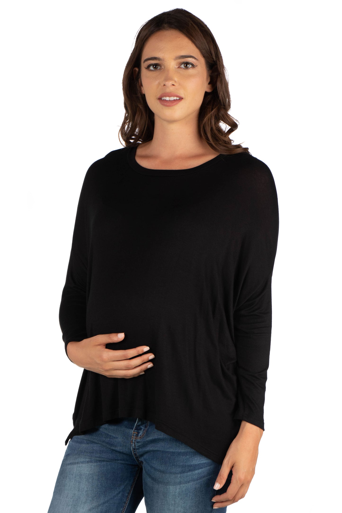 Womens Maternity Oversized Long Sleeve Dolman Top