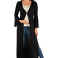 Womens Maternity Bell Sleeve Maxi Length Cardigan Duster