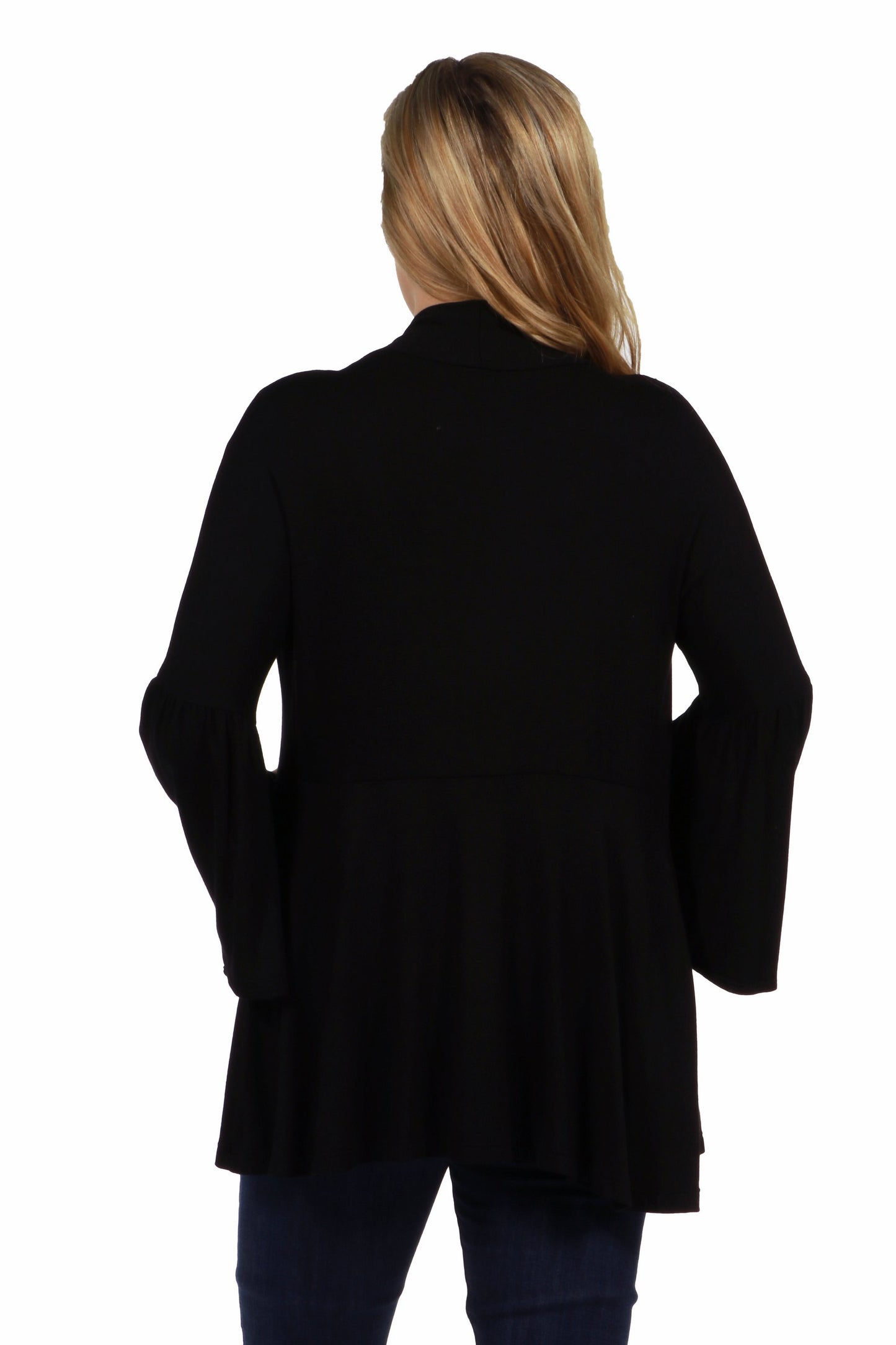 Womens Maternity Bell Sleeve Flared Open Front Cardigan