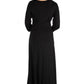 Womens Maternity V Neck Long Sleeve Maxi Dress