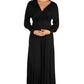 Womens Maternity V Neck Long Sleeve Maxi Dress