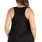 Womens Curvy Black Round Hemline Razorback Tank Top