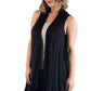Womens Curvy Black Asymmetric Open Front Cardigan