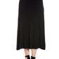 Womens Curvy Black Comfortable Fit Elastic Waist Maxi Skirt