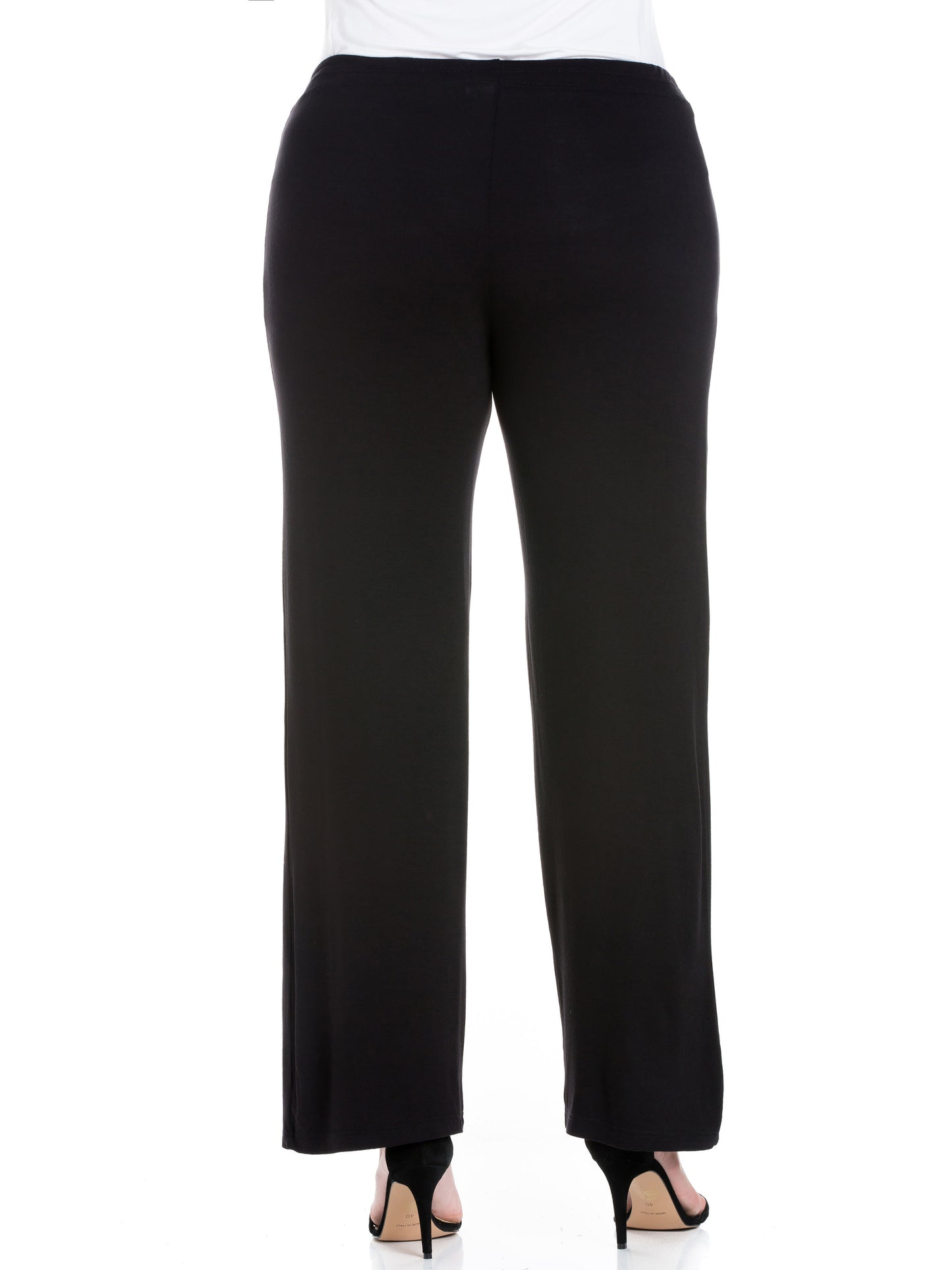 Womens Curvy Black Comfortable Stretch Draw String Pants