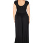 Womens Curvy Black Cap Sleeve Empire Waist Maxi Dress