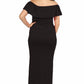 Womens Curvy Black Ruffle Off The Shoulder Maxi Dress