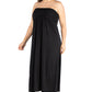 Womens Curvy Black Strapless Maxi Dress